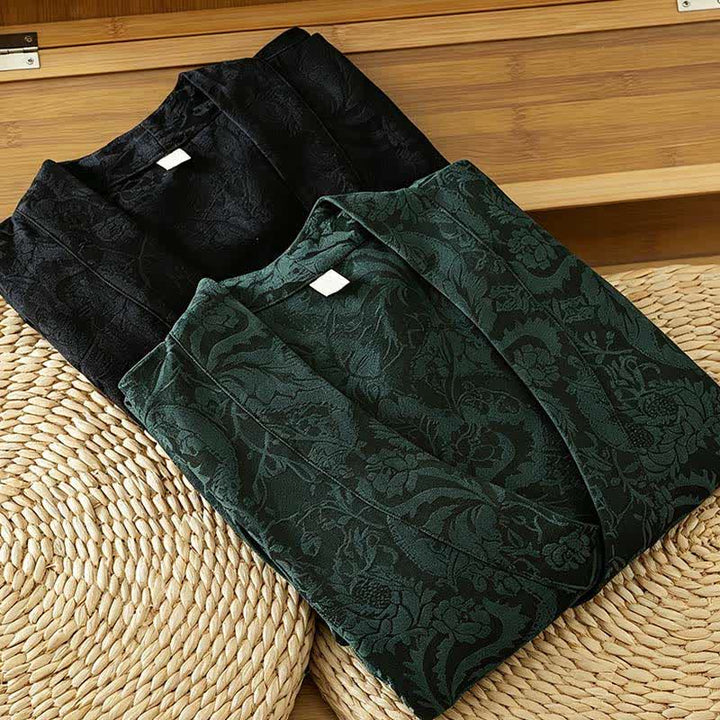 Buddha Stones Jesienne kimono damskie w stylu vintage ze ściągaczem i kwiatowym wzorem - image 16