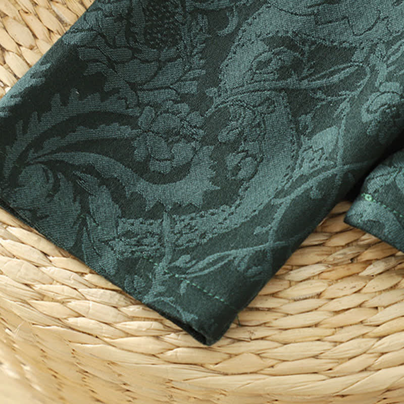 Buddha Stones Jesienne kimono damskie w stylu vintage ze ściągaczem i kwiatowym wzorem - image 8