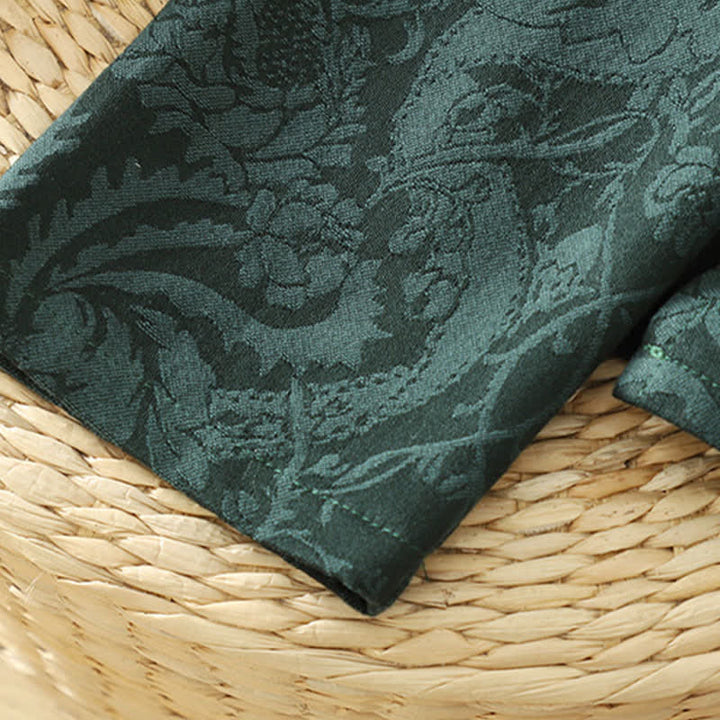 Buddha Stones Jesienne kimono damskie w stylu vintage ze ściągaczem i kwiatowym wzorem - image 8
