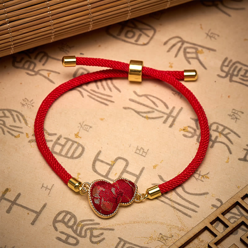 Buddha Stones Bransoletka ochronna z brokatowej tykwy Red String Song - image 4