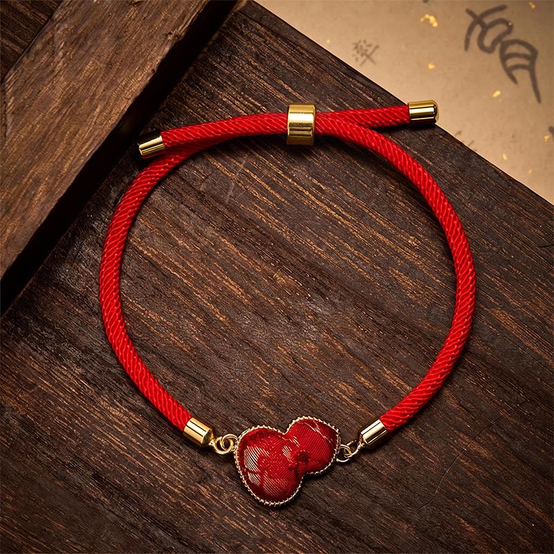 Buddha Stones Bransoletka ochronna z brokatowej tykwy Red String Song - image 3