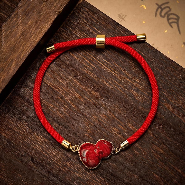 Buddha Stones Bransoletka ochronna z brokatowej tykwy Red String Song - image 3