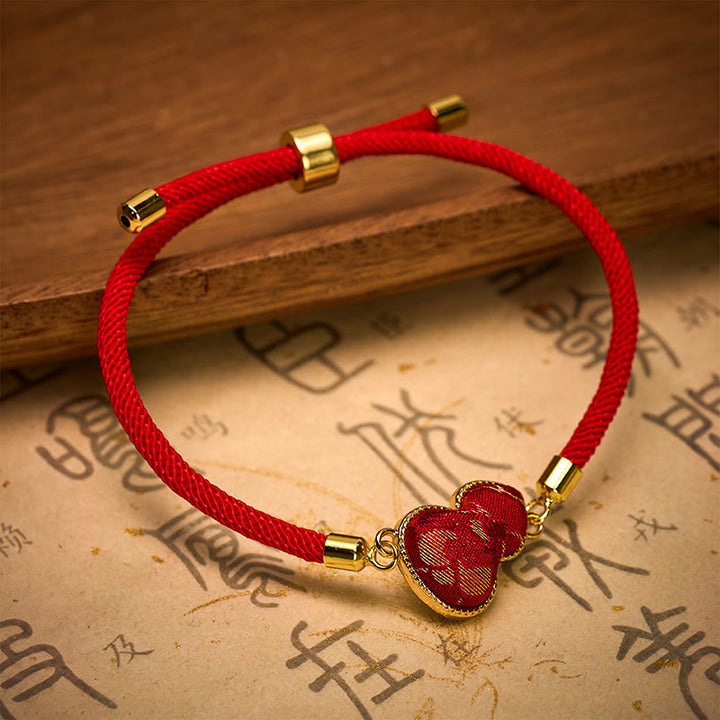 Buddha Stones Bransoletka ochronna z brokatowej tykwy Red String Song - image 2