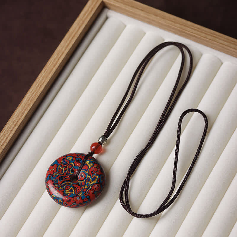 Buddha Stones Naszyjnik z plecionego sznurka Peace Buckle - Losowy wzór w kolorze czerwonym i niebieskim - image 10