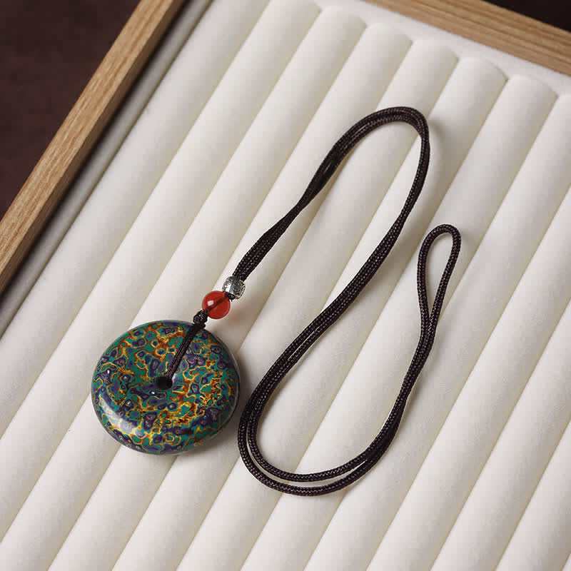 Buddha Stones Naszyjnik z plecionego sznurka Peace Buckle - Zielony schemat kolorów Losowy wzór - image 6