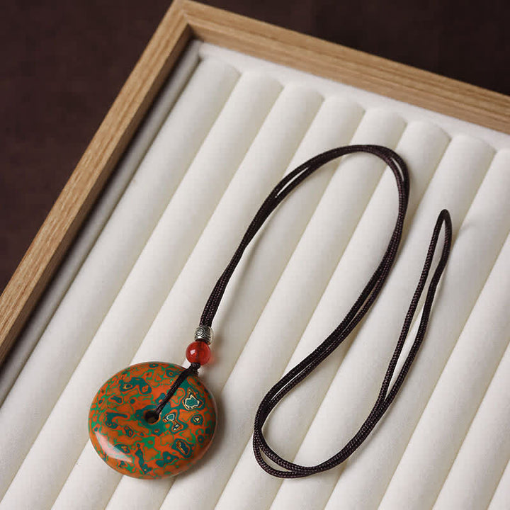 Buddha Stones Naszyjnik z plecionego sznurka Peace Buckle - Pomarańczowy schemat kolorów Losowy wzór - image 7