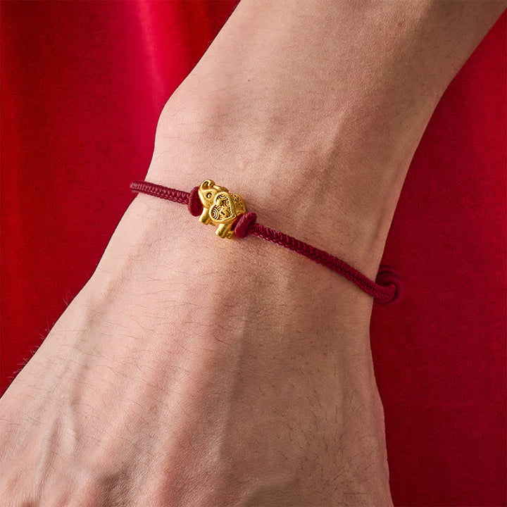 Buddha Stones Bransoletka z miedzianego sznurka Elephant Red String Strength - image 12