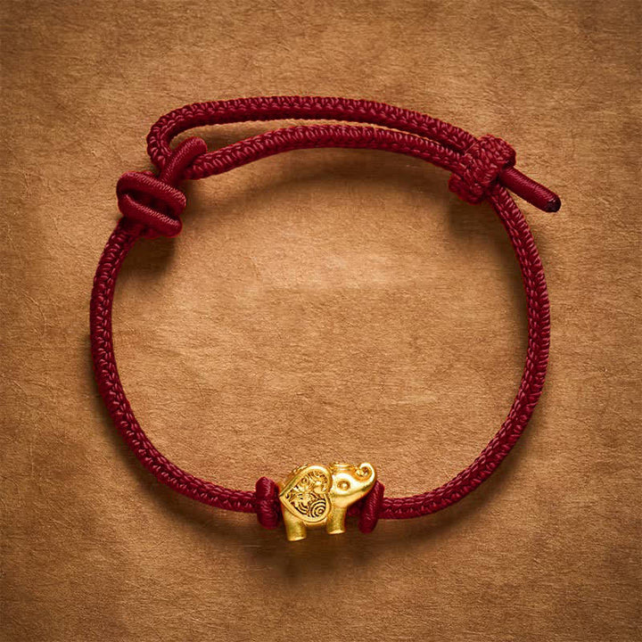 Buddha Stones Bransoletka z miedzianego sznurka Elephant Red String Strength - image 11