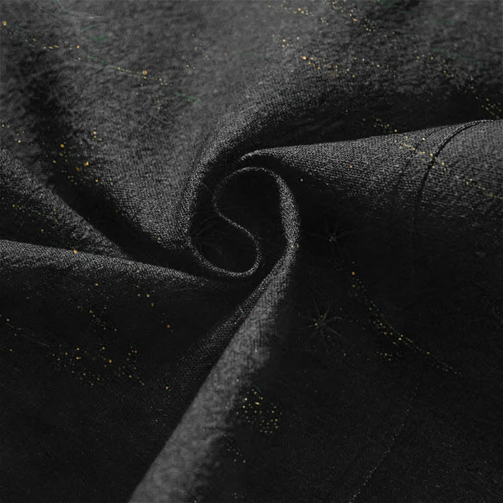 Buddha Stones Bawełniane kimono męskie z odkrytym przodem i wzorem Golden Crane Rolling Waves - image 5