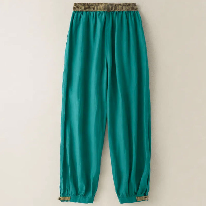 Spodnie haremowe damskie Buddha Stones Plain Cotton Drawstring z kieszeniami - image 12
