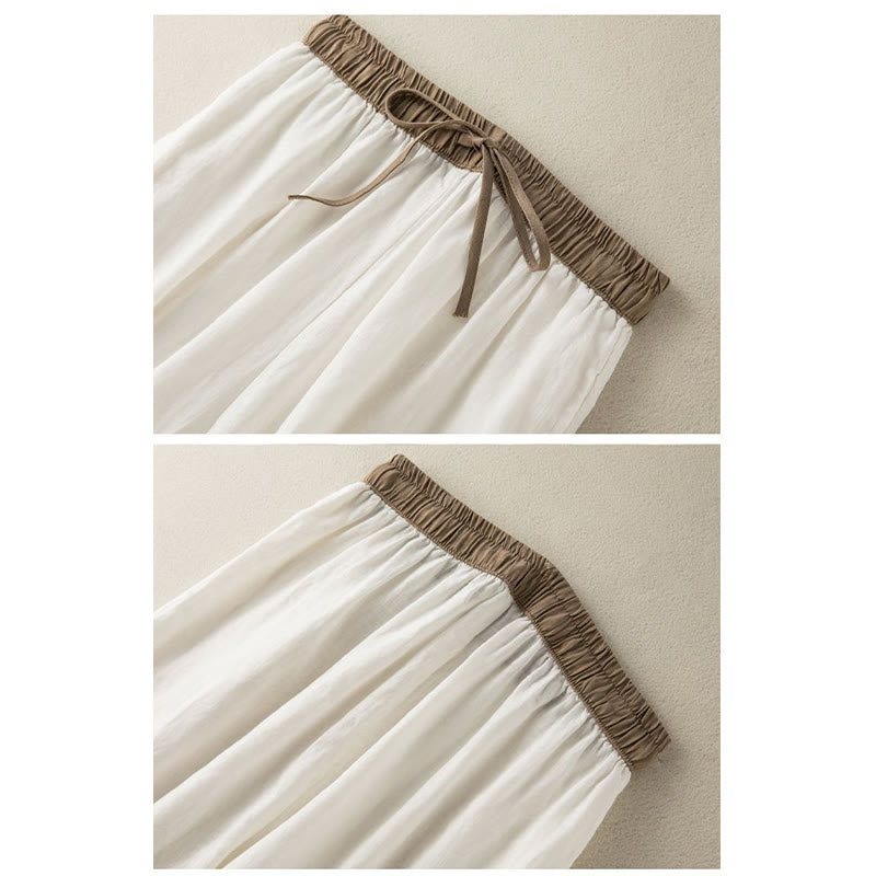 Spodnie haremowe damskie Buddha Stones Plain Cotton Drawstring z kieszeniami - image 10