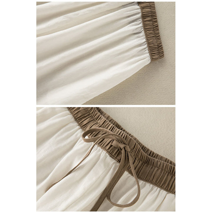 Spodnie haremowe damskie Buddha Stones Plain Cotton Drawstring z kieszeniami - image 8
