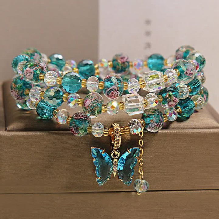Buddha Stones Bransoletka Liuli Glass Bead Butterfly Transformation Triple Wrap - image 7