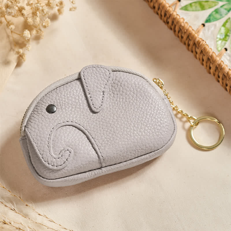 Buddha Stones Mini torebka z zamkiem błyskawicznym ze skóry PU Elephant Wisdom - Biały Dym (ok. 12,5 cm × 2 cm × 8,5 cm) - image 14