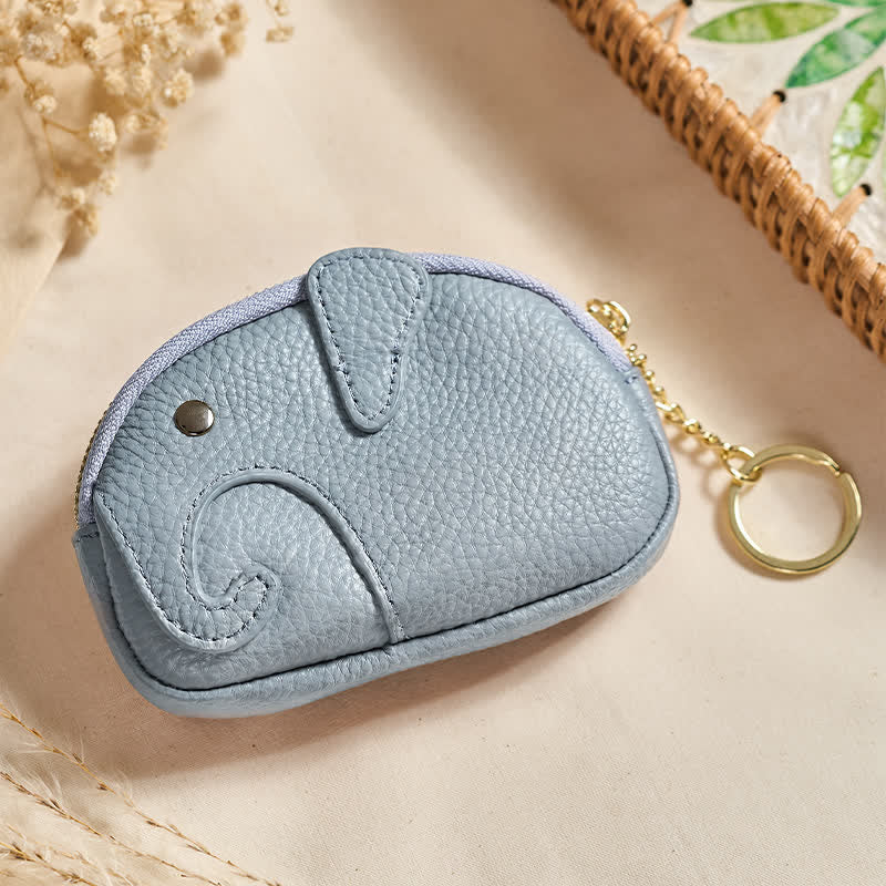 Buddha Stones Mini torebka z zamkiem błyskawicznym ze skóry PU Elephant Wisdom - LightSteelBlue (ok. 12,5 cm × 2 cm × 8,5 cm) - image 6