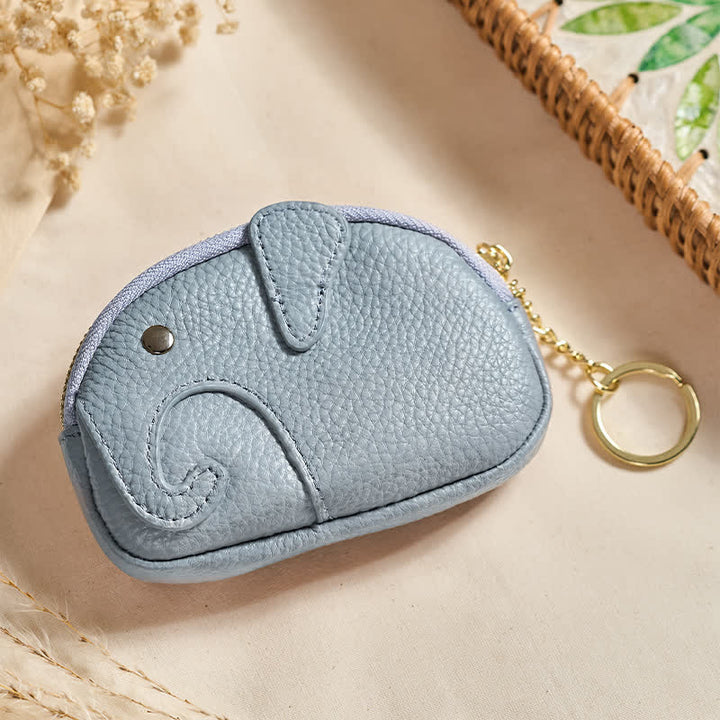 Buddha Stones Mini torebka z zamkiem błyskawicznym ze skóry PU Elephant Wisdom - LightSteelBlue (ok. 12,5 cm × 2 cm × 8,5 cm) - image 6
