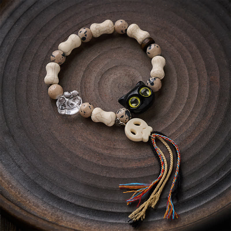 Buddha Stones Bransoletka z motywem czaszki kota i odwagi - image 2