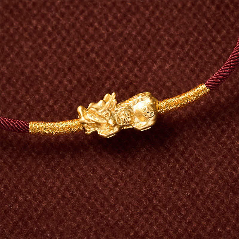 Buddha Stones Ręcznie robiona bransoletka PiXiu Luck z czerwonego sznurka - image 10
