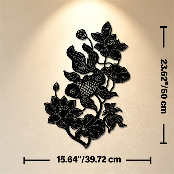 Buddha Stones Koi Fish i Lotus Success Iron – symbole o znaczeniu ściennym - Czarny - Ok. 39,72 cm x 60 cm x 0,12 cm / 15,64 cala x 23,62 cala x 0,05 cala - image 24
