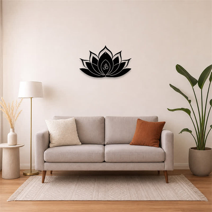 Buddha Stones Lotus OM Mindfulness Zen Silhouette Żelazo Symbole Znaczące Ścienna Sztuka - image 11
