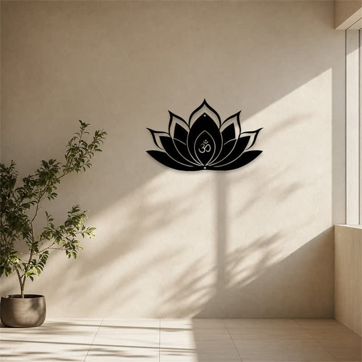Buddha Stones Lotus OM Mindfulness Zen Silhouette Żelazo Symbole Znaczące Ścienna Sztuka - image 9