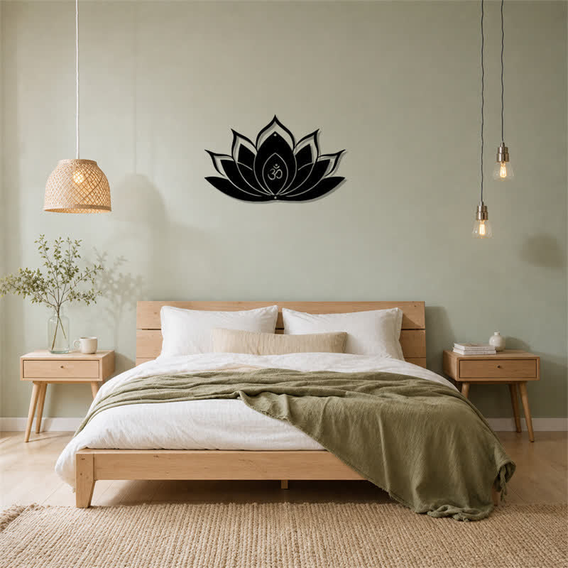 Buddha Stones Lotus OM Mindfulness Zen Silhouette Żelazo Symbole Znaczące Ścienna Sztuka - image 13