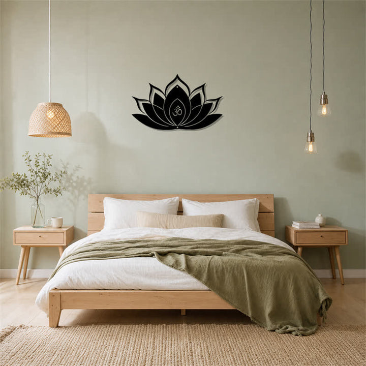 Buddha Stones Lotus OM Mindfulness Zen Silhouette Żelazo Symbole Znaczące Ścienna Sztuka - image 13