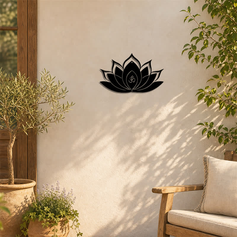 Buddha Stones Lotus OM Mindfulness Zen Silhouette Żelazo Symbole Znaczące Ścienna Sztuka - image 5