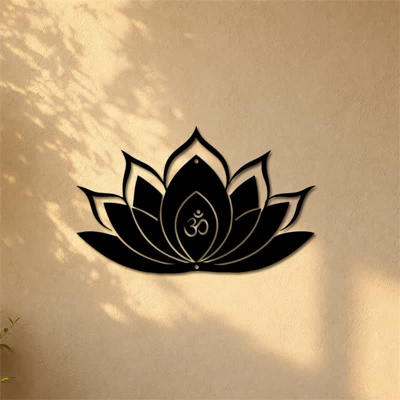 Buddha Stones Lotus OM Mindfulness Zen Silhouette Żelazo Symbole Znaczące Ścienna Sztuka - image 14