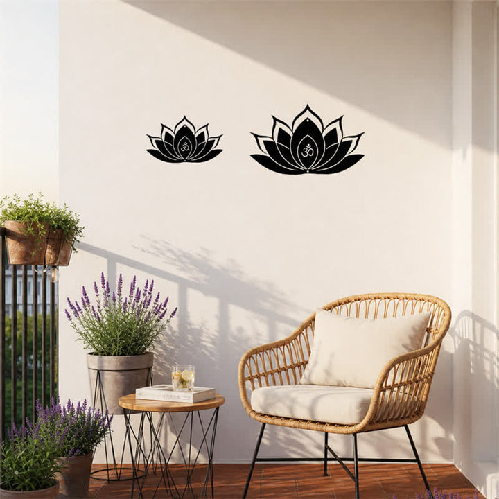 Buddha Stones Lotus OM Mindfulness Zen Silhouette Żelazo Symbole Znaczące Ścienna Sztuka - image 2