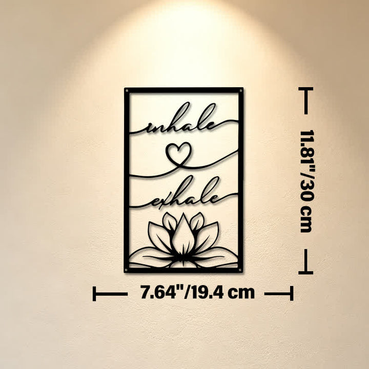 Buddha Stones Wdech Wydech Lotos Zen Żelazo Metal Znaczące Symbole Ścienne Sztuka - Ok. 19,4 cm x 30 cm x 0,1 cm / 7,64 cala x 11,81 cala x 0,04 cala - image 4