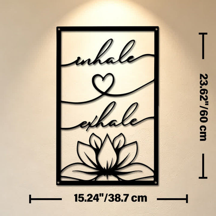 Buddha Stones Wdech Wydech Lotos Zen Żelazo Metal Znaczące Symbole Ścienne Sztuka - Ok. 38,7 cm x 60 cm x 0,12 cm / 15,24 cala x 23,62 cala x 0,05 cala - image 12