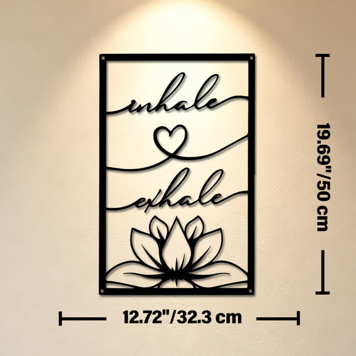 Buddha Stones Wdech Wydech Lotos Zen Żelazo Metal Znaczące Symbole Ścienne Sztuka - Ok. 32,3 cm x 50 cm x 0,12 cm / 12,72 cala x 19,69 cala x 0,05 cala - image 10