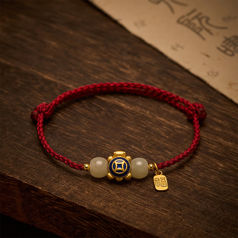 Buddha Stones Bransoletka wzmacniająca Turtle Red String, tkana ręcznie - image 19
