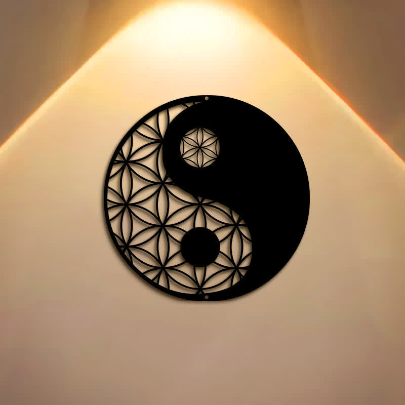 Buddha Stones Minimalistyczna dekoracja ścienna z żelaza i metalu w harmonii Yin Yang - image 0