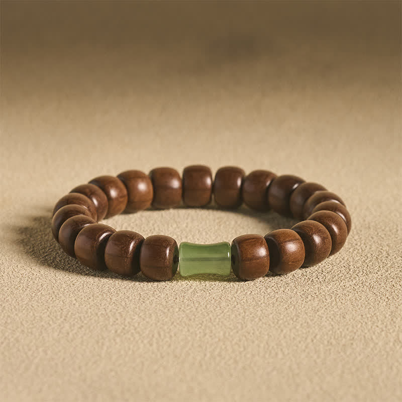 Buddha Stones Bransoletka z koralikami modlitewnymi Abelia Biflora Protection Vintage - Drewno Abelia Biflora (Bezpieczeństwo ♥ Ochrona) - image 0