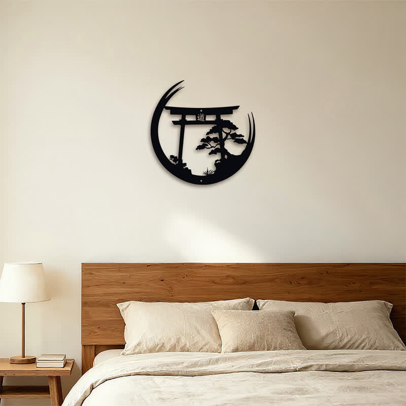 Buddha Stones Matowa czarna torii i metal sosnowy – symbole na ścianę - image 10