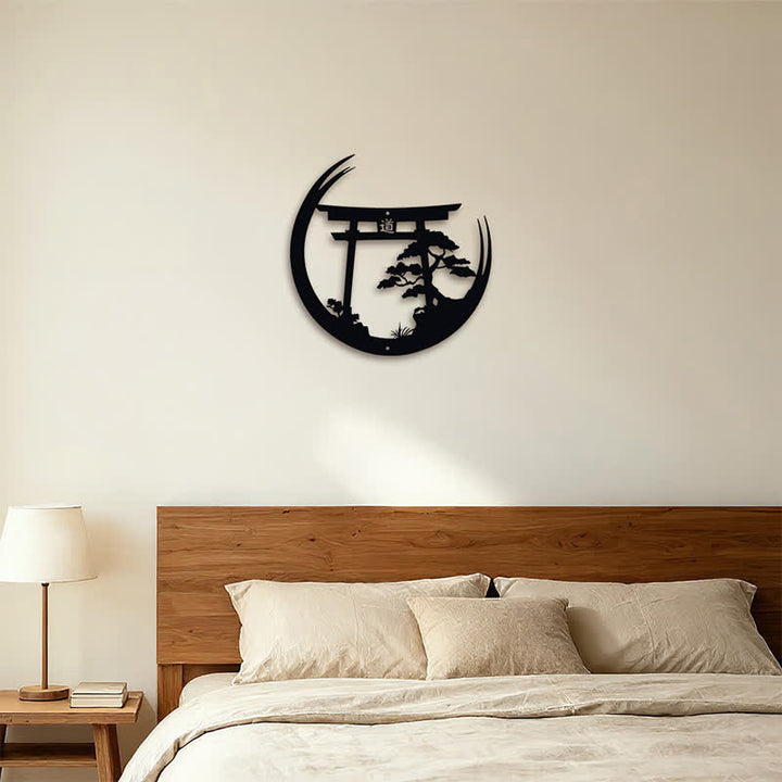 Buddha Stones Matowa czarna torii i metal sosnowy – symbole na ścianę - image 10