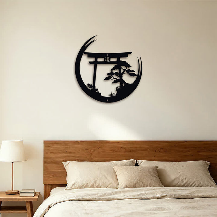Buddha Stones Matowa czarna torii i metal sosnowy – symbole na ścianę - image 12