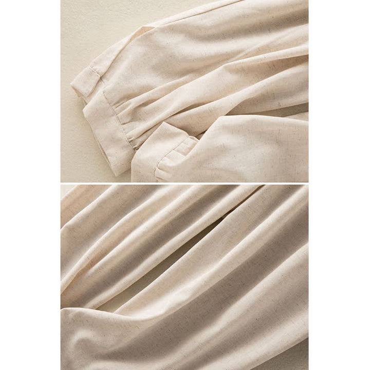 Spodnie haremowe damskie Buddha Stones Plain Cotton Drawstring z kieszeniami - image 3