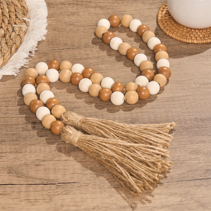Buddha Stones Dekoracja w stylu boho z koralików i frędzli, sprzyjająca uważnemu życiu - image 9