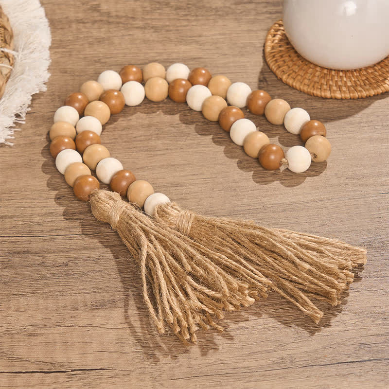 Buddha Stones Dekoracja w stylu boho z koralików i frędzli, sprzyjająca uważnemu życiu - image 1