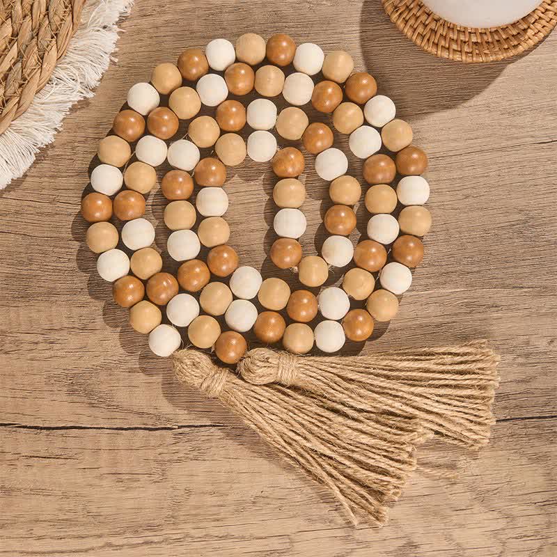 Buddha Stones Dekoracja w stylu boho z koralików i frędzli, sprzyjająca uważnemu życiu - 148 cm - image 14
