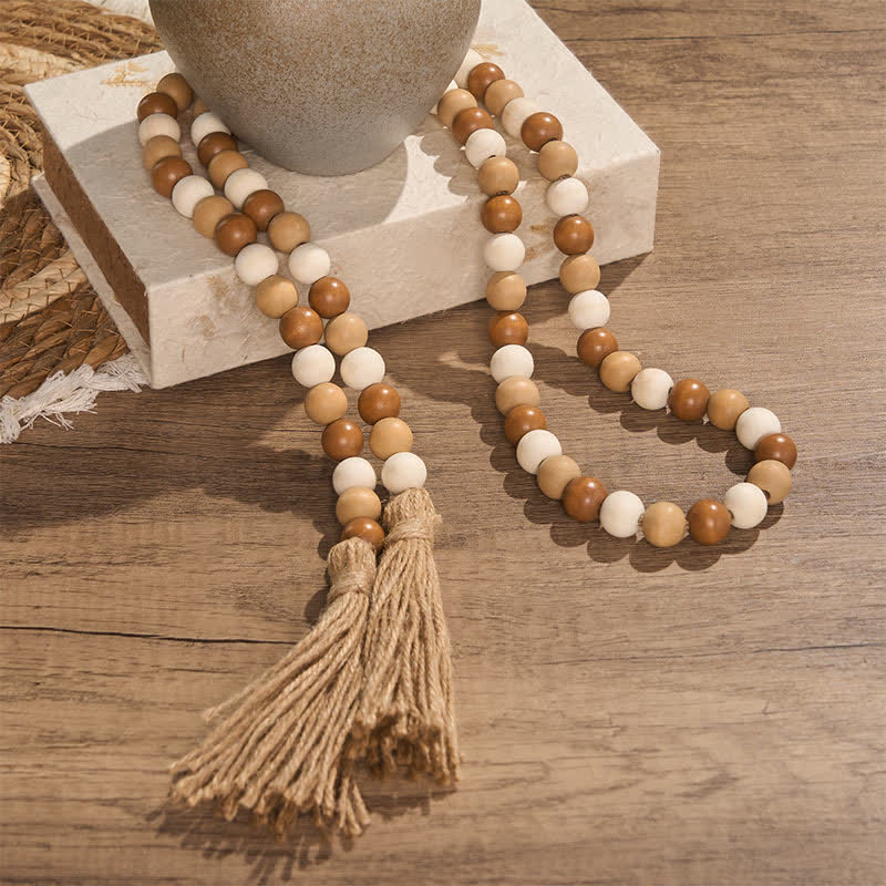 Buddha Stones Dekoracja w stylu boho z koralików i frędzli, sprzyjająca uważnemu życiu - image 17