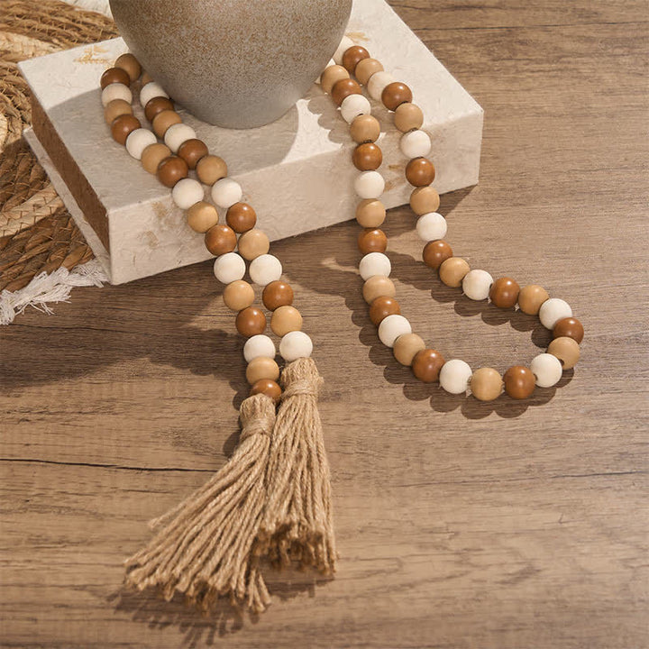 Buddha Stones Dekoracja w stylu boho z koralików i frędzli, sprzyjająca uważnemu życiu - image 17