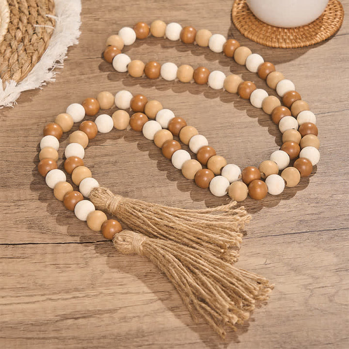 Buddha Stones Dekoracja w stylu boho z koralików i frędzli, sprzyjająca uważnemu życiu - image 15