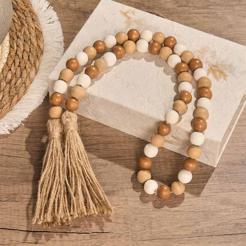 Buddha Stones Dekoracja w stylu boho z koralików i frędzli, sprzyjająca uważnemu życiu - image 10