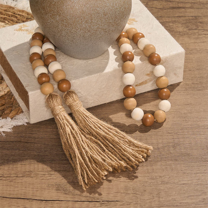 Buddha Stones Dekoracja w stylu boho z koralików i frędzli, sprzyjająca uważnemu życiu - image 11