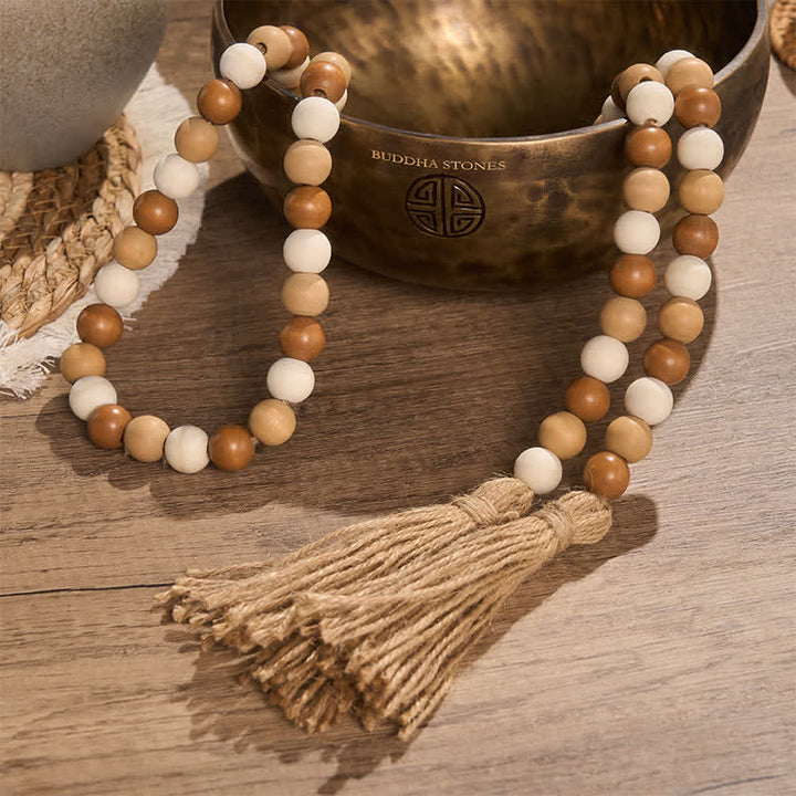 Buddha Stones Dekoracja w stylu boho z koralików i frędzli, sprzyjająca uważnemu życiu - image 18