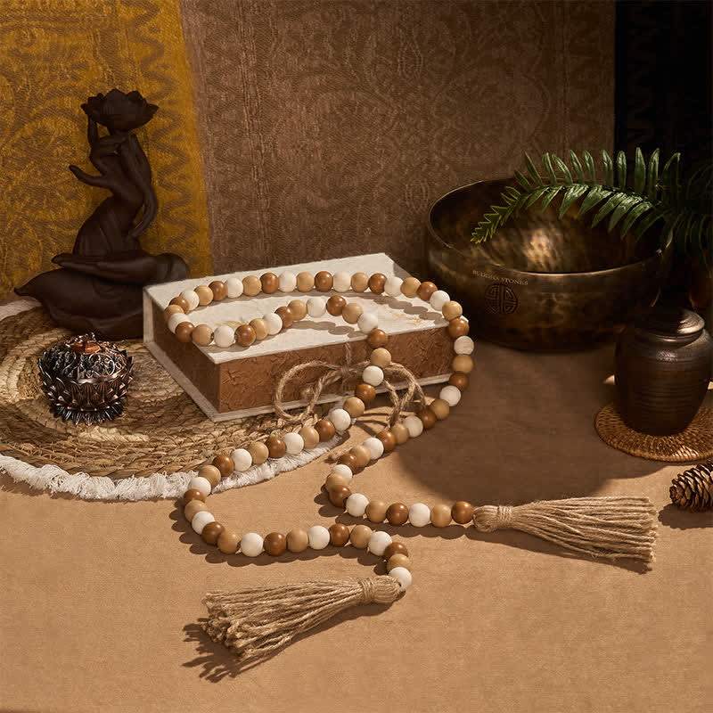 Buddha Stones Dekoracja w stylu boho z koralików i frędzli, sprzyjająca uważnemu życiu - image 19
